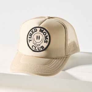 Anthropologie Tan 'Tired Moms Club' Trucker Hat